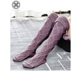 thumbnail image 3 of Luxtrada Women Cable Knit Extra Long Boot Socks Over Knee Thigh High School Stocking Warm, 3 of 9