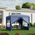 thumbnail image 2 of Outsunny 10'x10' Outdoor Pop Up Party Tent with Carrying Bag Blue, 2 of 10