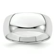 thumbnail image 1 of Bague Anneau Demi-Rond 8 mm Taille 4 en Argent Sterling 925, 1 of 2