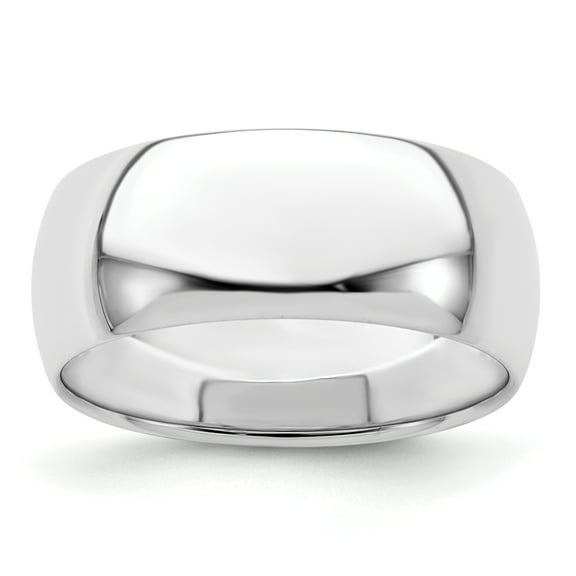 925 Sterling Silver 8mm Half-Round Band Ring Size 12.5
