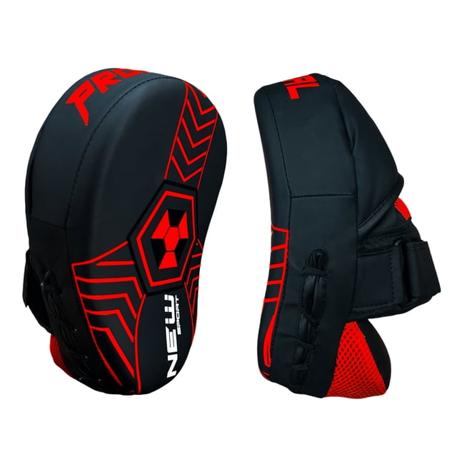Manoplas De Boxeo Curvas 1 Par Cachagolpes New Sport Curvas Box Mma Negro / Rojo