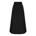 thumbnail image 5 of Byworldtasic Womens Solid Color Skirts Women Y2k Bubble Maxi Skirt Low Elastic Waist A Line Long Skirt Summer Casual Ruffle Pleated Midi Dress, 5 of 6