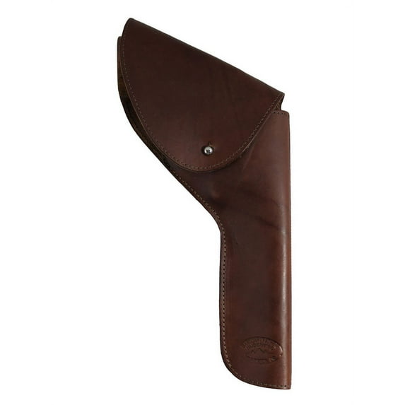 Barsony Right Brown Leather OWB Flap Holster Size 5 Colt Ruger S&W for 6" Revolvers