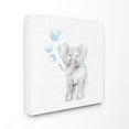 thumbnail image 5 of Baby Elephant Blue Bubbles Linen Look Stretched Canvas Wall Art, 5 of 5