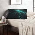 thumbnail image 6 of Rateoe Green Lightning Flash Pattern Pillow Covers with Invisible Zipper(Pillows are not Included) Standard Pillowcases-14"x20", 6 of 6