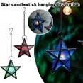 thumbnail image 2 of Moroccan Lantern Decorative Star Shaped Stained Glass Tea Light Lantern with Metal Frame Hanging Candle Holder for Indoor Outdoor Patio Garden, Easy Hanging, 2 of 10