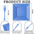 thumbnail image 5 of WELLIFE FESTIVE 200 Pcs Deep Blue Glitter Dessert Plates, Plastic Square Plate Includes 100 Dessert Plates & Forks for Wedding, Party, 5 of 7