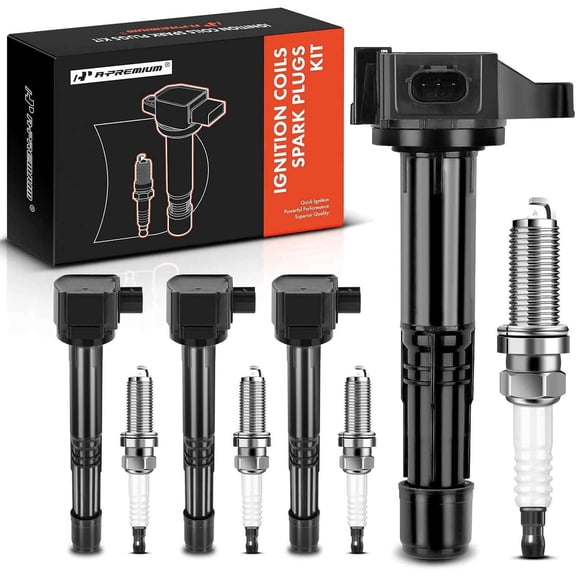 A-Premium Set of 4 Ignition Coil Pack and Iridium Spark Plugs Compatible with Honda Accord 2013-2017, CR-V CRV 2015-2019 & Acura TLX 2015-2020, ILX 2016-2020, L4 2.4L