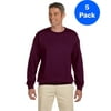 Mens 8 oz Heavy Blend 50/50 Fleece Crew 5 Pack