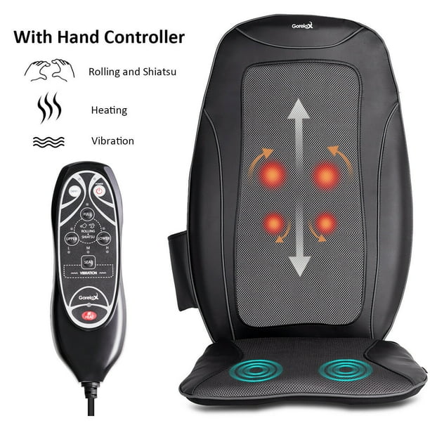Gymax Shiatsu Massage Cushion Massager Chair Seat Vibration