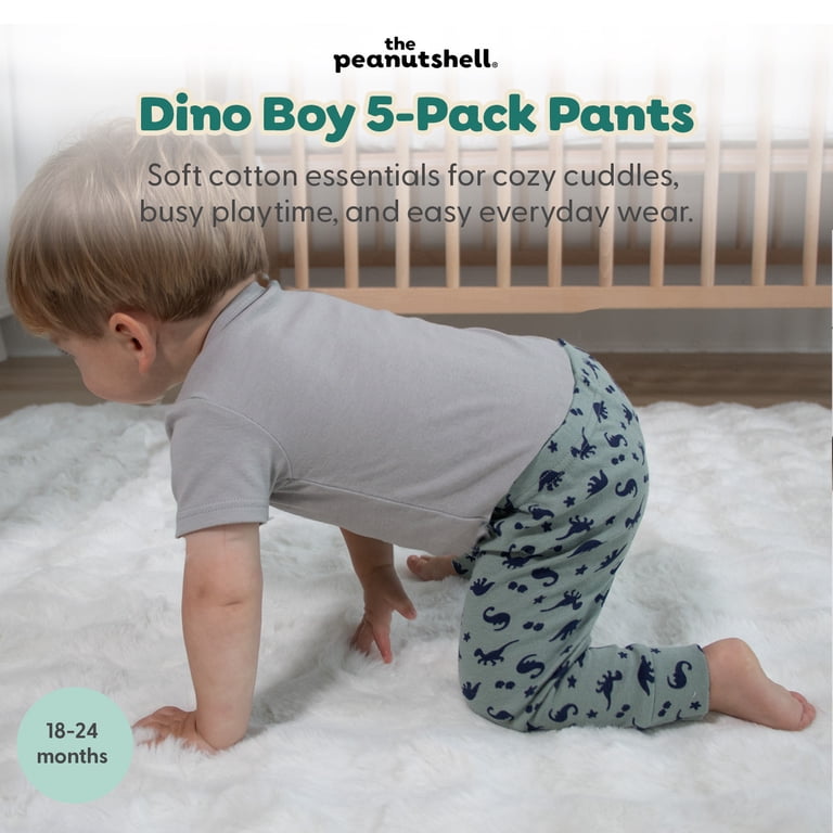 The Peanutshell Dino Boy Cotton Pants, 5-Pack photo 2