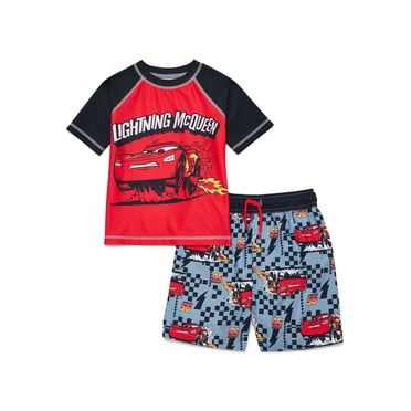 Character Toddler Boy Short-Sleeve Rash Guard and Swim Trunk Set, Sizes 12M-5T