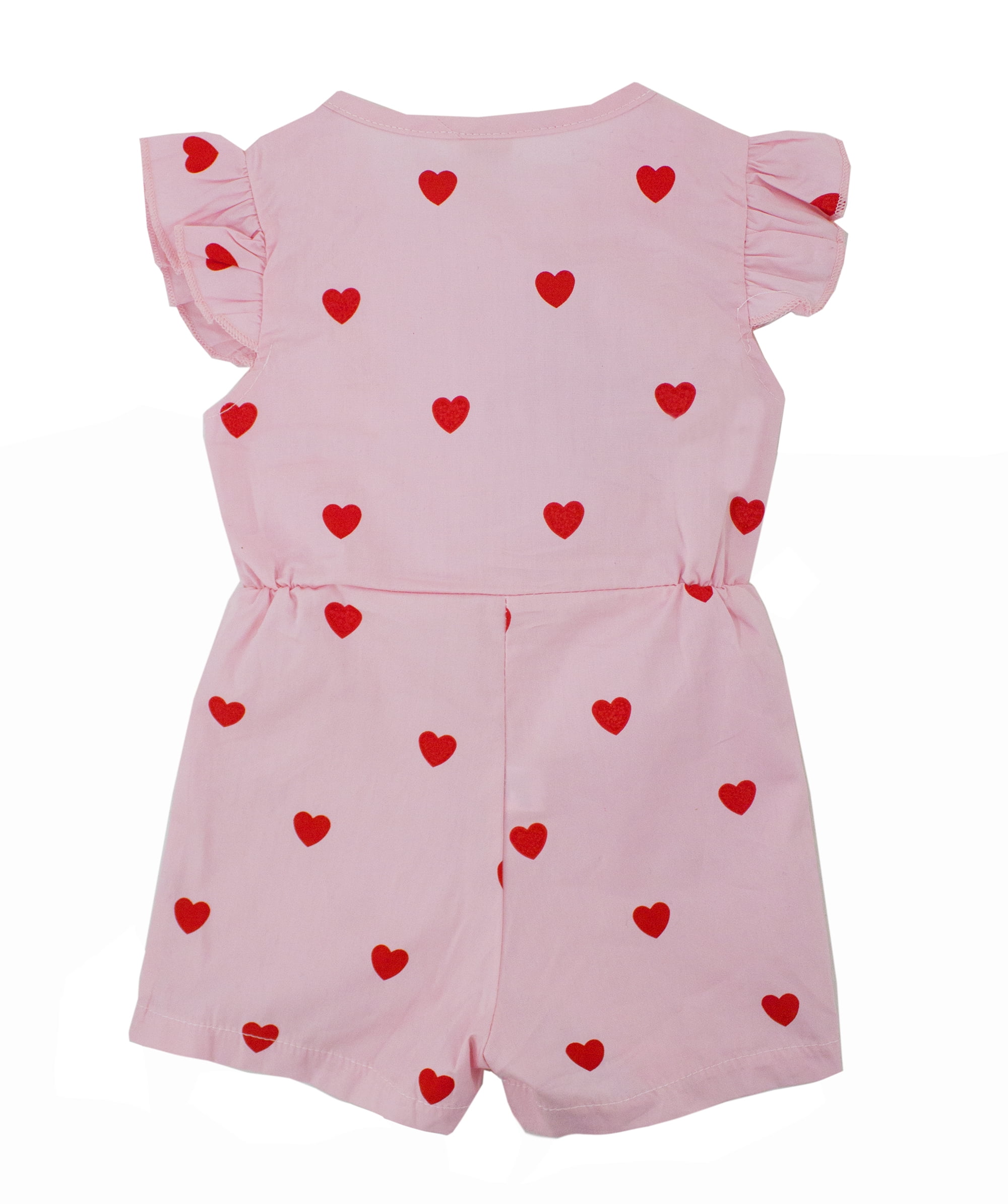 Styles I Love Infant Baby Girl Heart Pattern Leopard Print Blouse Short Sleeve Romper 4 Colors