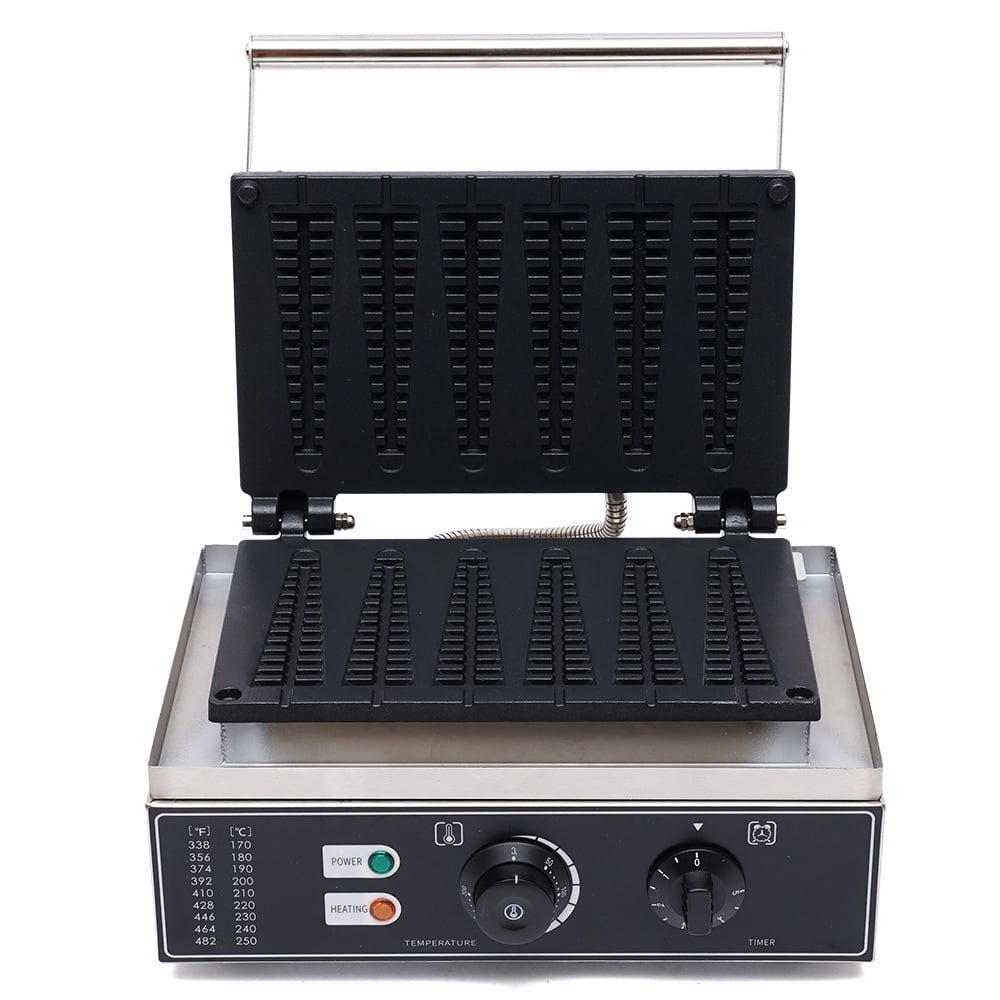 110V Waffle Making Machine Silver Waffle Maker Non-Stick Waffle Making Machine for Fast Food Restaurants