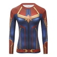 thumbnail image 4 of Deportes Mujeres moda compresión capitán manga larga camiseta secado rápido 3D divertido T-shirt culturismopangjing, 4 of 4