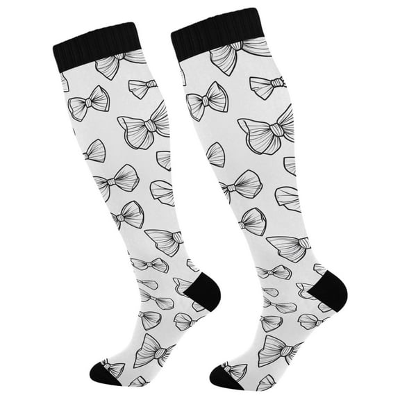 joogoo Bows Long Socks Women Men Knee High Sock