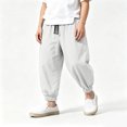 thumbnail image 2 of Boys Harem Jogger Pants Lightweight Loose Fit Sweatpants Elastic Cuff Breathable Summer Bottoms 2-14 Years, 2 of 5