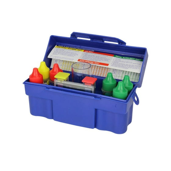 5 Way Swimming Pool Spa Water Chemical Testing Pack Kit With Blue 5 Way Swimming Pool Spa Water Chemical Testing Pack Kit With Blue Storage Com
