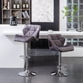 thumbnail image 2 of Gray Velvet Mid - Back Diamond Tufted Swivel Barstools for Outdoor Bar (Under Cover) Provide Comfort, 2 of 7