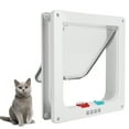 thumbnail image 1 of Porte pour Animal en Plastique, Porte à Rabat pour Chat à Verrouillage 4 Sens pour Portes Intérieures et Extérieures, Porte pour Animal Résistante aux Intempéries, Porte Rabattable pour Chat en Plastique avec Vis pour la Maison pour l'Intérieur et l'Extérieur, 1 of 7