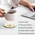 thumbnail image 3 of White Daisy Coasters Set of 4, Absorbent Coasters for Drinks, Spring Floral Elegant Pastoral Botanical Bees Coaster for Desk Coffee Table Protection, Home Decor House Warming Gifts 4", 3 of 8