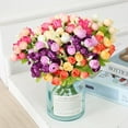 thumbnail image 4 of 5PCS Artificial Flowers Mini Fake Roses with Stems for DIY Wedding Bouquets Baby Shower Centerpieces Floral Arrangements Party Tables Home Decorations, 4 of 5
