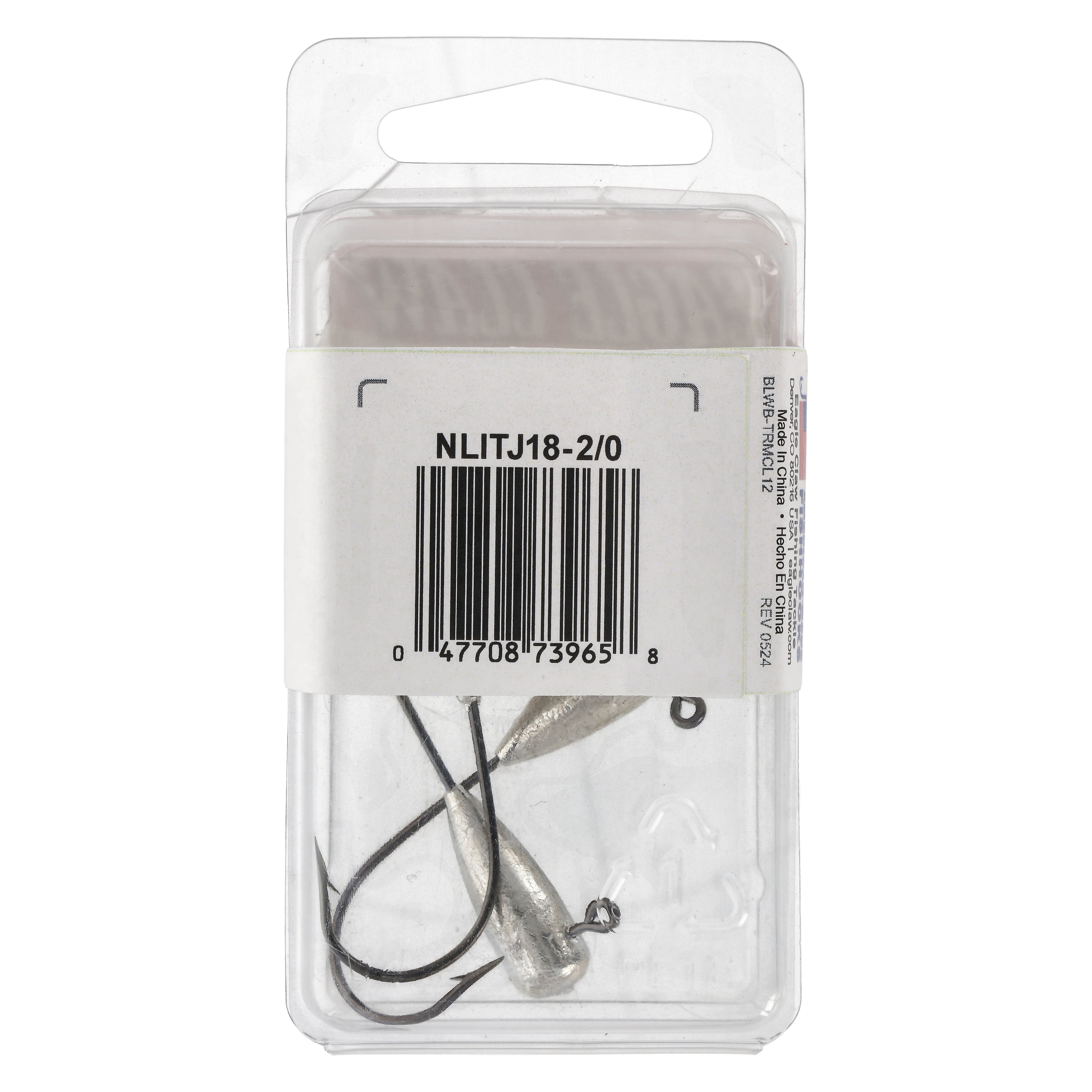 Eagle Claw Tin Insider Tube Jig Head - 3 Pack - Hook Size 2/0 - 1/8 oz - Unpainted