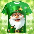 thumbnail image 2 of IWRICH St Patrick's Day T Shirt for Men Short Sleeve 3D Graphic Funny Irish Clover Tees Shamrock Festival Party Tops 04-Green S, 2 of 3