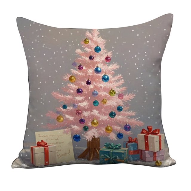 5 PCS Christmas Pillow Covers 18x18 Inch Christmas Tree Decorative Throw Pillows Winter Christmas Decor for Home Couch