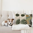 thumbnail image 4 of Ambesonne Monstera Throw Pillow Cover 2 Pack, Boho Abstract Mid Century, 18", Beige Evergreen and Sepia, 4 of 7