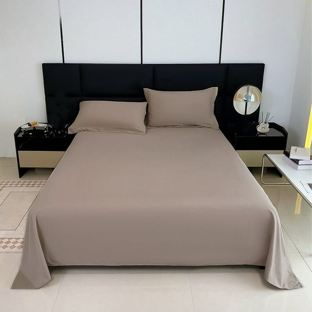 Fridja Large Size Bedding Sheet, Hotel Collection Bedding Sheet, Soluid Color Extra Soft Cooling , Wrinkle, Fade, Stain Proof, Skin-friendly and Lightweight Bedding Sheet (47.2" x 90.5", Khaki)