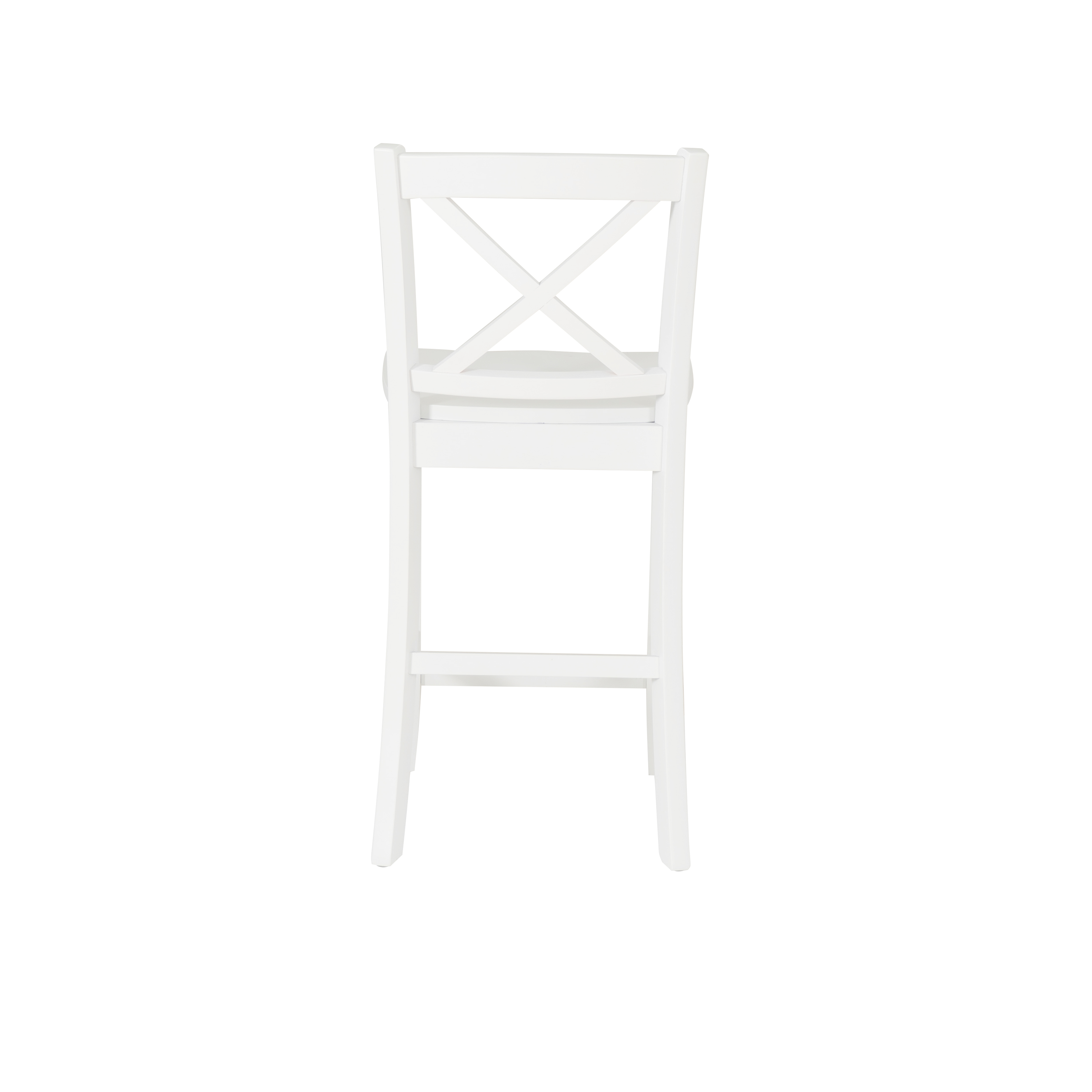 Linon Torino 24" Cross-Back Indoor Wood Counter Stool, White