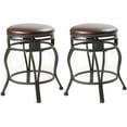 thumbnail image 2 of eHemco Swivel Metal Kitchen Counter Height Barstool with Upholstered Faux Leather Seat, 24 Inches, Black, Set of 2, 2 of 6