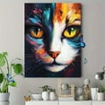 thumbnail image 4 of Colorful Cat Abstract Oil Painting Canvas Art，Suitable for Living Room， Bedroom， Office， Dining Room， and Bathroom Decoration., 4 of 8