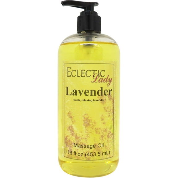 Lavender Massage Oil by Eclectic Lady, 16 oz, Sweet Almond Oil and Jojoba Oil