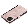 thumbnail image 3 of Nalacover For iPhone 13 6.1 inch Case,Luxury 360 Protection Embossed Butterfly PU Leather and Soft TPU Flip Kickstand Magnetic Card Wallet Shockproof Protective Cover with Wrist Strap.Rosegold, 3 of 9