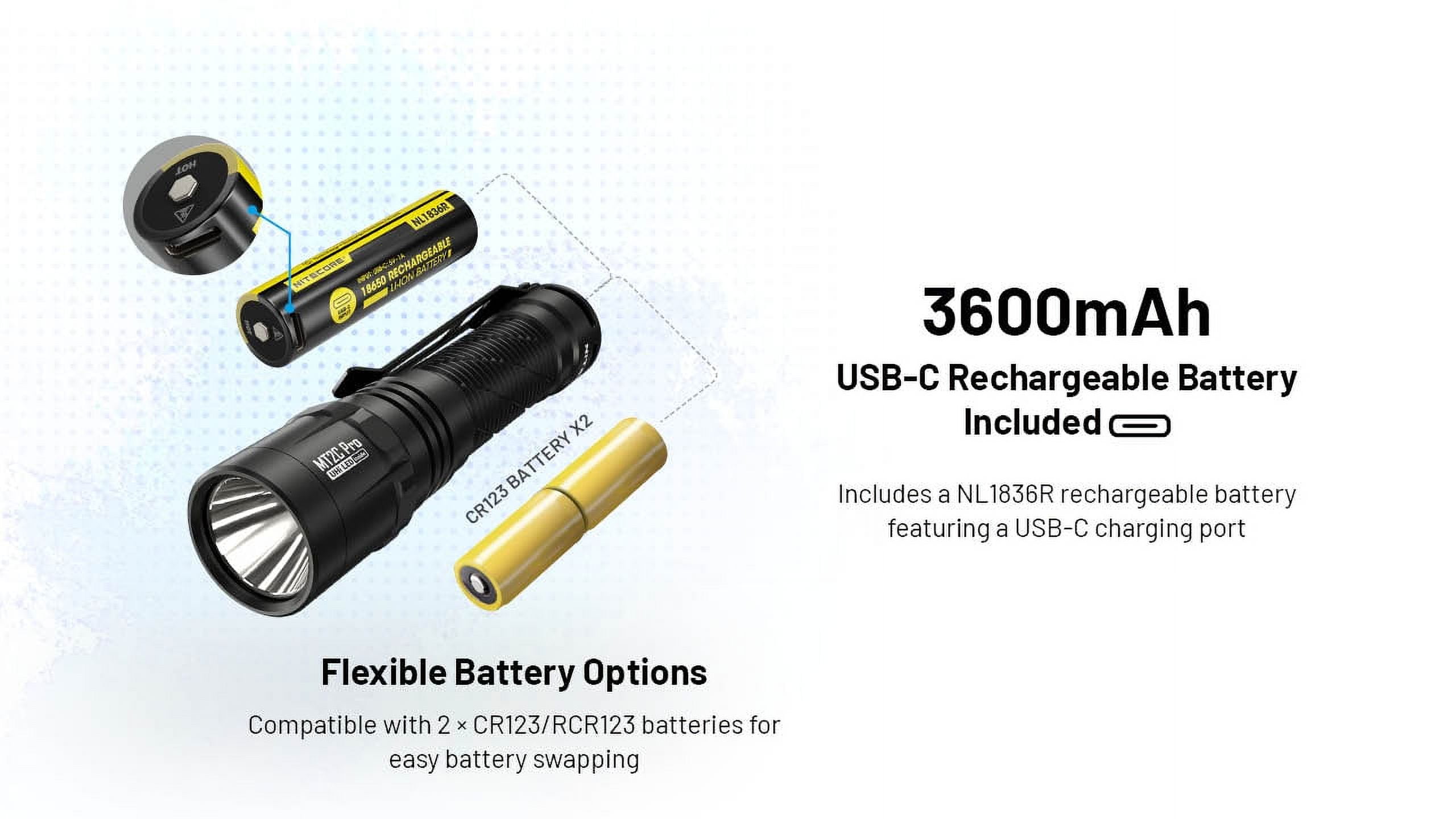 Nitecore MT2C Pro 1800 Lumen Rechargeable EDC Flashlight, Black