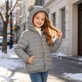 thumbnail image 6 of Edvintorg Girls Fleece Jacket Long Sleeve Loose Casual Zip up Coat Solid Color Hooded Puffer Outerwear with Pocket Teenage Girl Clothes Size 4-15, 6 of 9