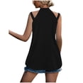 thumbnail image 3 of Yuzhih Dressy Tank Tops Women Mock Neck Flowy Loose Sleeveless Shirts Summer Solid off Shoulder Tunic Tops, 3 of 3