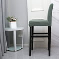 thumbnail image 6 of Stretch Chair Covers Pub Counter Stool Covers Reusable Removable Washable Height Bar Stool Cover Anti-Dust Jacquard Chair Protector Cover for Kitchen Dining Room Cafe-2 Pcs-Brown, 6 of 8