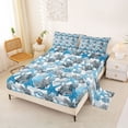 thumbnail image 2 of Erosebridal Boy Blue Starfish Queen Sheet Sets, Kawaii Sea Coral Bed Set, 4-Piece, 2 of 5