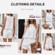 thumbnail image 4 of white Monos mamelucos lisos y con estampado floral sin mangas y cuello halter para mujer, 4 of 5