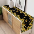 thumbnail image 4 of Sunflower Black Table Runner - 108 Inch Long, Kitchen Dining Table Runner Dresser Scarves, Watercolor Floral Vintage Farmhouse Farmhouse Decor for Coffee Tables Wedding Party Banquet, 4 of 8