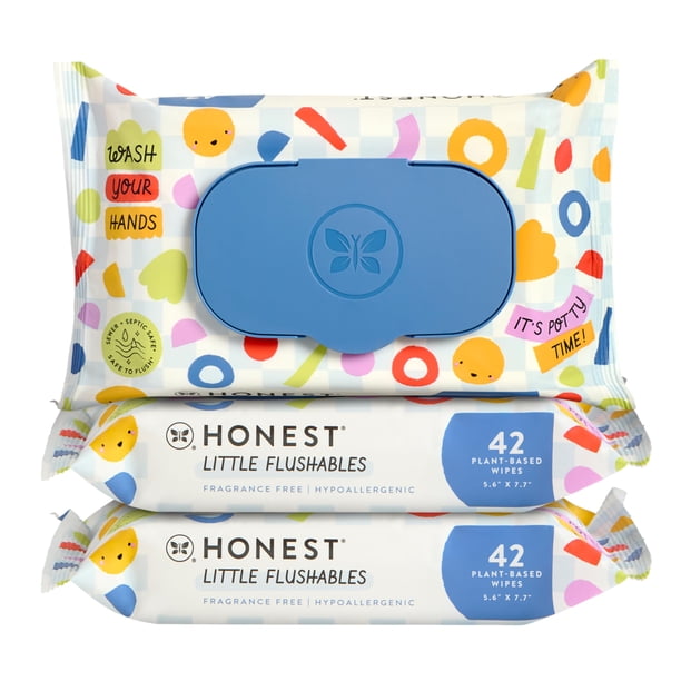 Toallitas desechables The Honest Company a base de plantas para niños pequeños, 126 unidades