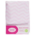 thumbnail image 2 of Luvable Friends Baby Girl Fitted Crib Sheet, Pink Chevron, One Size, 2 of 2