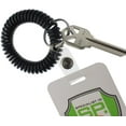 thumbnail image 2 of 5 Pack Ultimate Wrist Coil Camper Keychains for Work and Play - Premium Elastic Bungee Badge Holder & Key Chain Ring (One Size Fits All) by Specialist ID (Black), 2 of 3