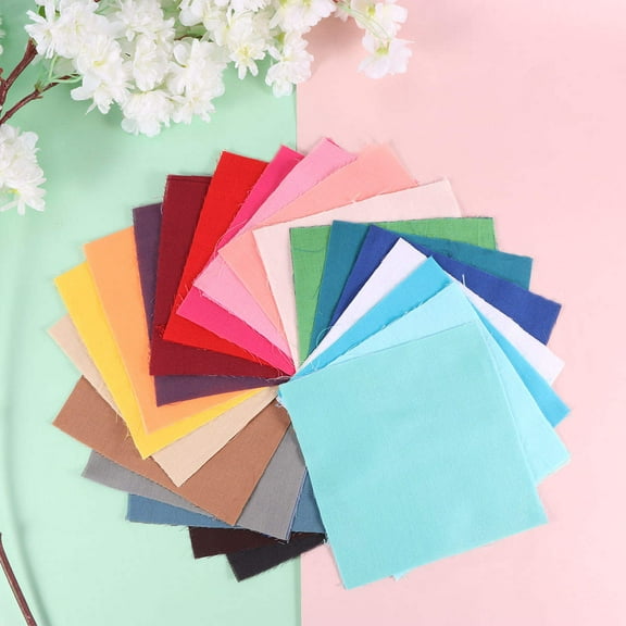 ELAYARD 50Pcs Cotton Patch Cloth Assorted Colors for Embroidery, Soft and Fabric Pieces