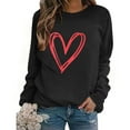 thumbnail image 6 of Avrnliq Womens Wine Red Valentine's Day Sweatshirt Hoodie, Cozy Fleece with Heart Print, Romantic Classic Gift for Her,Size M, 6 of 8