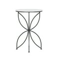 thumbnail image 3 of Abble  H 24 in. x Dia. 15.7 in. White Quartz Stone Table Top Accent Table with Black Metal Base, 3 of 6