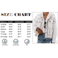 thumbnail image 4 of Borke Women's Long Sleeve Rivet Studded Denim Jacket Casual Washed Pearl Short Jean Coat, 4 of 9